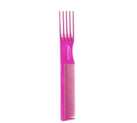 Jäneke Peine técnico de horquilla Colored Fuxia rosa 20 cm peine de peluquería continuo dientes normales de trabajo 4 dientes de horquilla (862 FUX)