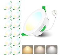 Jaenmsa Focos LED Interior Techo 230V, 4W Ø 55-65 mm IP44, Regulables, Downlight Led Empotrable Ccálido 3000K Blanco Neutro 4000K Blanco Frío 6500K，Ojos de Buey para Techo, 12er