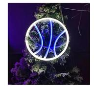 Jaeooai Letrero de neón Lámpara de pared colgante neón con forma balón baloncesto, iluminación decorativa para interiores(2)