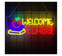 Jaeooai Letrero de neón Letrero de neón LED bienvenida a clase utilizado para la entrada tienda, barra para operaciones y decoración pared del club 18 cm x 42
