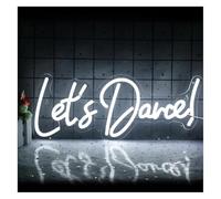 Jaeooai Letrero de neón Letreros de neón Let's Dance con luz LED y interruptor para bodas, fiestas, bares San Valentín, 43 x 17 cm(Blanco)