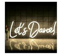 Jaeooai Letrero de neón Letreros de neón Let's Dance con luz LED y interruptor para bodas, fiestas, bares San Valentín, 43 x 17 cm(Warm White)