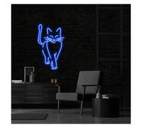 Jaeooai Letrero de neón Lindo gato para letrero de neón Luz LED brillo ajustable 38 cm x 22(B)
