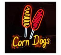 Jaeooai Letrero de neón Perros de maíz para letrero neón Luz LED colgante regulable para alimentación por para USB