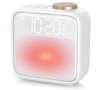 Jaeounr Reloj despertador de amanecer, luz de despertar para niños, adultos, personas que duermen con alarma dual, repetición, ayuda para dormir con 7 sonidos naturales para dormitorios con luz