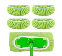 Jaeskeclip Paquete de 4 almohadillas planas húmedas y secas, almohadillas reutilizables compatibles con mopa Swifer para limpieza de superficies y suelos de madera dura, paño húmedo lavable para