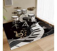 JaevKwzy Alfombrilla de Tambor Antideslizante Alfombra de Absorción de Vibración de Percusión Drum Rug Alfombra de Tambor Alfombrilla de protección del Suelo Bateria Acustica Alfombras 130 x 100 cm