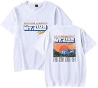 JAFCUE Josiah Queen Retro Print tee, Cuello De Tripulación Clásico De Manga Corta, Ropa De Calle Casual para Adultos (XS-3XL)(1,XL)