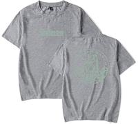 JAFCUE Josiah Queen Retro Print tee, Cuello De Tripulación Clásico De Manga Corta, Ropa De Calle Casual para Adultos (5,S)