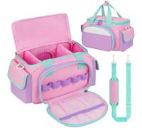 Jaffzora Funda de transporte compatible con Toniebox 2 Starter Set, bonita bolsa de almacenamiento para personajes de Tonies, auriculares y accesorios Tonies, Rosa y morado, Organizador de bolsas