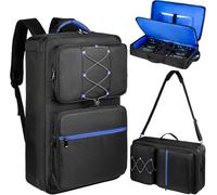 Jaffzora Funda universal para controlador de DJ, compatible con DDJ-FLX4/REV1/SB3/400, se adapta a portátiles de 16 pulgadas, bolsillos para micrófono y auriculares, resistente al agua, color negro