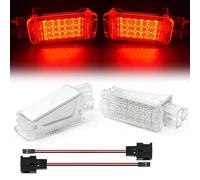 JAFILO 2 Luces LED for reposapiés, Compartimento de Equipaje, guantera, for VW, Golf, Polo, Passat, Tiguan, Jetta, Caddy, UP T5 T6, Touareg, Scirocco, Luces Interiores del Coche(Passion Red 2)