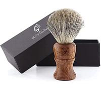 Jag Shaving Brocha de afeitar - Brocha de afeitar de pelo de tejón - Mango de madera elegante y sostenible - Una brocha de afeitar perfecta - adecuada para tu maquinilla de afeitar