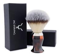 Jag Shaving Brocha de afeitar - Brocha de afeitar de pelo sintético plateado - Brocha de afeitar - Brocha de afeitar para hombre y mujer - Color vino - Una brocha de afeitar perfecta para tu
