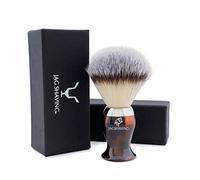 Jag Shaving Brocha de afeitar, cepillo de afeitar sintético Silvertip, cepillo de crema de afeitar, cepillo de afeitado para hombre, para espuma abundante, diseño ergonómico (rojo y negro)