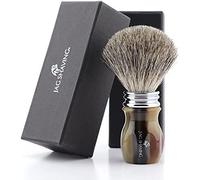 Jag Shaving - Brocha de afeitar con mango de resina de color marrón
