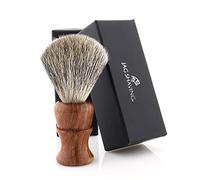 Jag Shaving Cepillo de afeitar - Super Badger Brocha de afeitar - Cepillo de afeitar sostenible de madera - Diseño elegante agarre de madera - Cepillo de afeitar perfecto - para tu maquinilla de