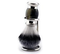 Jag Shaving - Cepillo sintético para barba, mango de acero inoxidable