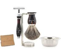 Jag Shaving - Juego de brochas de afeitado para hombre con doble Edge Razor para cabello y pelo de tejado y carcasa de afeitar, elegante juego de brochas de afeitar