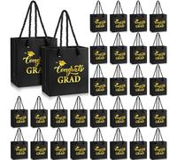 JaGely 30 mini bolsas de regalo de graduación con asas a granel de 4 x 2.75 x 4.5 pulgadas, bolsas extra pequeñas de regalo de papel, bolsas de regalo de graduación, suministros de fiesta de