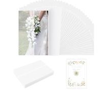 JAGERGREEN 50 Hojas de Papel Vegetal Translúcido Predobladas 13x18 cm, 115 gsm A7 Sobres Papel Blanco Vegetal Transparente para Invitaciones de Boda, Tarjetas de Felicitación, Baby Shower