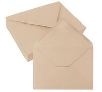 JAGERGREEN 50 Sobres C6 Marrones, Sobres Papel A6 de 108 x 159 mm 150 gsm con Solapa Engomada Puntiaguda sin Ventana para Invitaciones de Boda, Tarjetas de Felicitación, Baby Shower, Aniversario