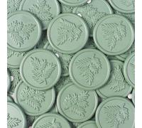 JAGERGREEN Pegatinas Sello de Cera para Invitaciones de Boda, 48 Unidades Pegatina Sello de Cera Autoadhesiva Verdes con Patrón de Rama de Olivo para Envolver Regalos, Tarjetas, Paquetes, Navidad