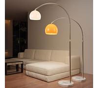 Jago® Lámpara de Pie - Altura Ajustable, Giratoria, con Arco, E27, Consumo Energético 8W/60W, Iluminación Eficiente, Naranja - Bedside Lamp, LED, para Salón, Sala, Leer, Habitación, Moderna