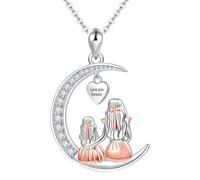 jagosen Collar Mujer Colgante Mama Mujer Plata Collar Madre E Hija Luna Colgante Corazón Collar Mama Cumpleaños Navidad Regalos para Madres Hija 1