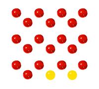 Jagowa 21 bolas de repuesto de plástico de mármol compatibles con hipopótamos hambrientos, 19 bolas rojas y 2 bolas amarillas (21 piezas)