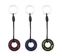 Jagowa 3 llaveros de neumáticos, de goma ultra suave, simulación, mini llaveros de neumáticos de carreras, accesorios de coche para decoración, Multicolor, Talla única