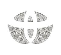 Jagowa Calcomanía con logotipo para volante de coche, con diamantes de imitación, autoadhesiva, decoración de logotipo para el interior del coche