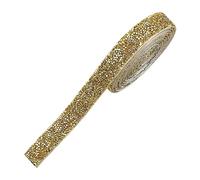 Jagowa Cinta de diamantes de imitación de cristal dorada, autoadhesiva, brillante, para manualidades, decoración de fiestas, 2 cm