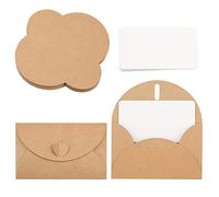Jagowa Juego de 25 sobres de papel kraft y tarjetas en blanco, mini sobres con cierre de corazón para el día de San Valentín, notas de agradecimiento y tarjetas de regalo