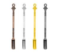 Jagowa Paquete de 4 cucharas medicinales de metal, mini cucharas de pala en oro, plata, humo pequeño y 4 colores para una dosificación precisa