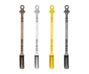 Jagowa Paquete de 4 cucharas medicinales de metal, mini cucharas de pala en oro, plata, humo pequeño y 4 colores para una dosificación precisa