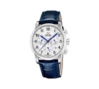 JAGUAR Reloj Hombre Analógico de Cuero Azul - Movimiento de Cuarzo - Cronógrafo - Calendario - Cristal Zafiro de Alta Resistencia - Resistente al Agua 5 ATM Elegante J968/4 Acamar