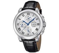 Jaguar Automatic J975/2 Cronógrafo Automático para hombres | Analógico, Calendario, Cristal Zafiro de Alta Resistencia, Resistente al Agua 10 ATM J975/2, Esfera Plateada, Hipoalergénico
