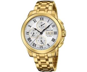 Jaguar Automatic J979/1 Cronógrafo Automático para hombres | Analógico, Calendario, Cristal Zafiro de Alta Resistencia, Resistente al Agua 10 ATM J979/1, Esfera Plateada, Hipoalergénico