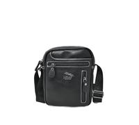 JAGUAR Bandolera Cruzada Hombre FABRIZIO - Bolsos para Hombre Modernos y Funcionales para Viajes, Paseo, a la Moda | Bolsos Bandolera Grandes con 3 Cremalleras y Correa Ajustable (Negro)