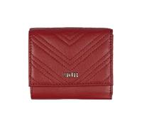 JAGUAR Cartera de mujer pequeña firmada en piel, idea regalo mujer de diseño elegante acolchado, cartera de piel que resulta lujoso al tacto y único en su estilo con costuras exclusivas, rojo, Talla
