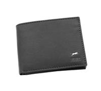 JAGUAR Cartera hombre de piel auténtica, compartimentos para tarjetas con protección RFID y monedero, Negro - Mod.5, Modello 5, Clásico