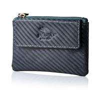 JAGUAR Cartera Hombre Giacomo - Monedero Tarjetero Hombre de Piel Auténtica con Cremallera | Cartera RFID Antirrobo, Diseño Slim y Elegante para Tarjetas, Monedas y Billetes (Azul)