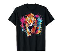 Jaguar colorido de Splash Art Wildlife, amante de los grandes felinos Camiseta