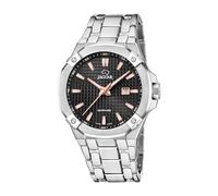 JAGUAR Executive J1009/4 Reloj de cuarzo para hombre con esfera negra, plata, pulsera, Plata, pulsera