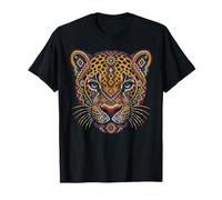 Jaguar Head Art Huichol Face México Azteca Mexicano Jaguar Camiseta