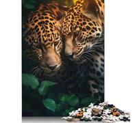 Jaguar Love Romance Hug Puzzles Imposible,desafío for Adults Juego Educativo 1000 Piezas Obra De Arte De Juego De para Adultos, Regalos A Partir De 14 Años 500pcs (52x38cm)