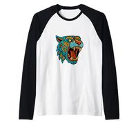 Jaguar Maya Azteca Orgullo Mexicano Mitología Mexicana Camiseta Manga Raglan