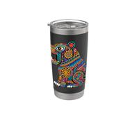 Jaguar mexicano azteca civilización antigua Arte indígena Vaso térmico de acero inoxidable de doble pared