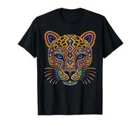 Jaguar Mexicano Cara Huichol Arte Azteca mesoamericano Antiguo Camiseta